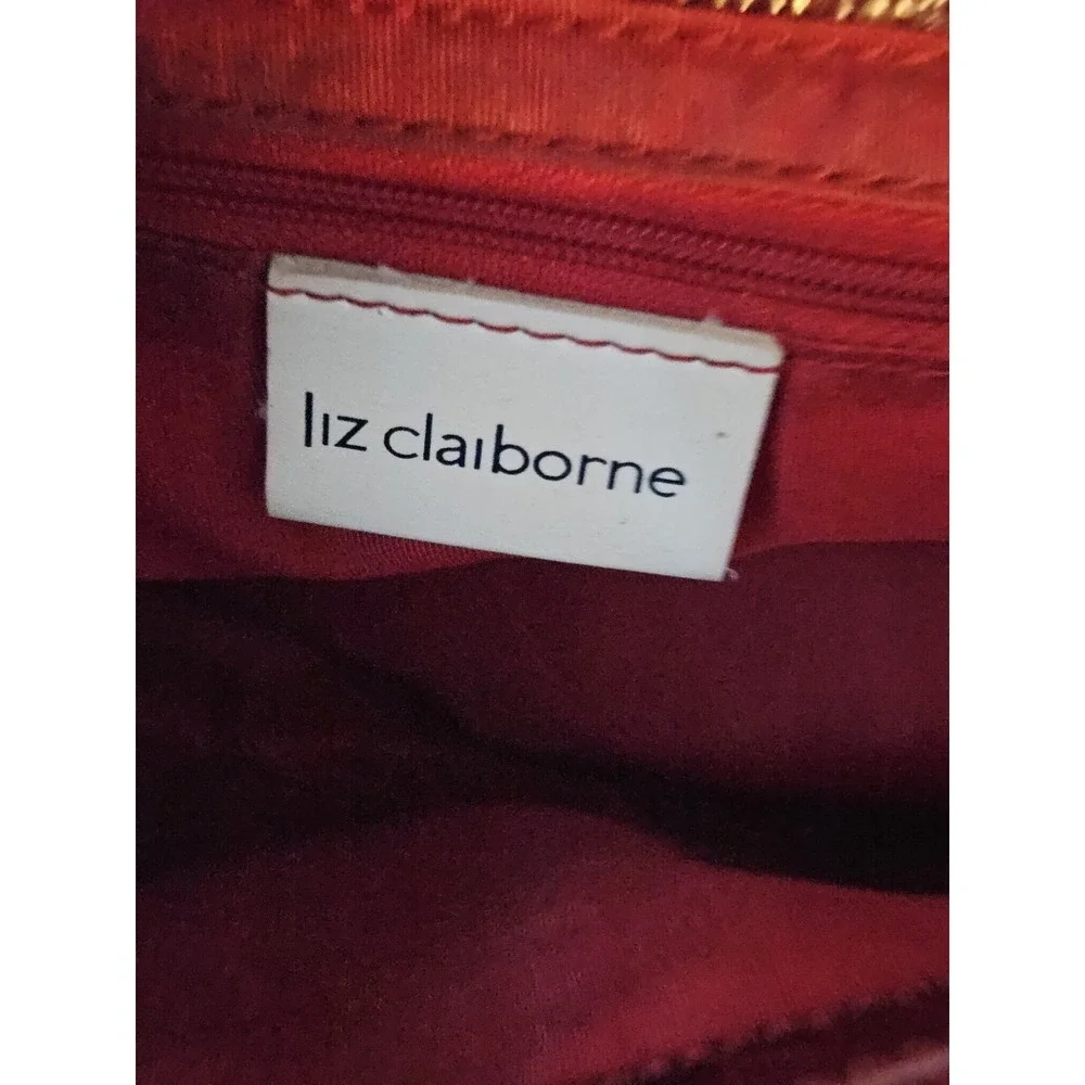 Liz Claiborne‎ Structured Work Tote Red Croc Embossed Shoulder Bag